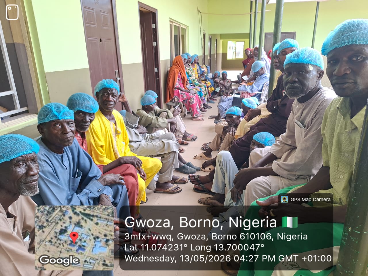 Patients waiting to be attended to during the Gwoza outreach